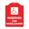 Signmission Reserved for Wheelchairs W/ Graphic, Red & White Aluminum Sign, 18" x 24", RW-1824-23166 A-DES-RW-1824-23166 - alternate 1